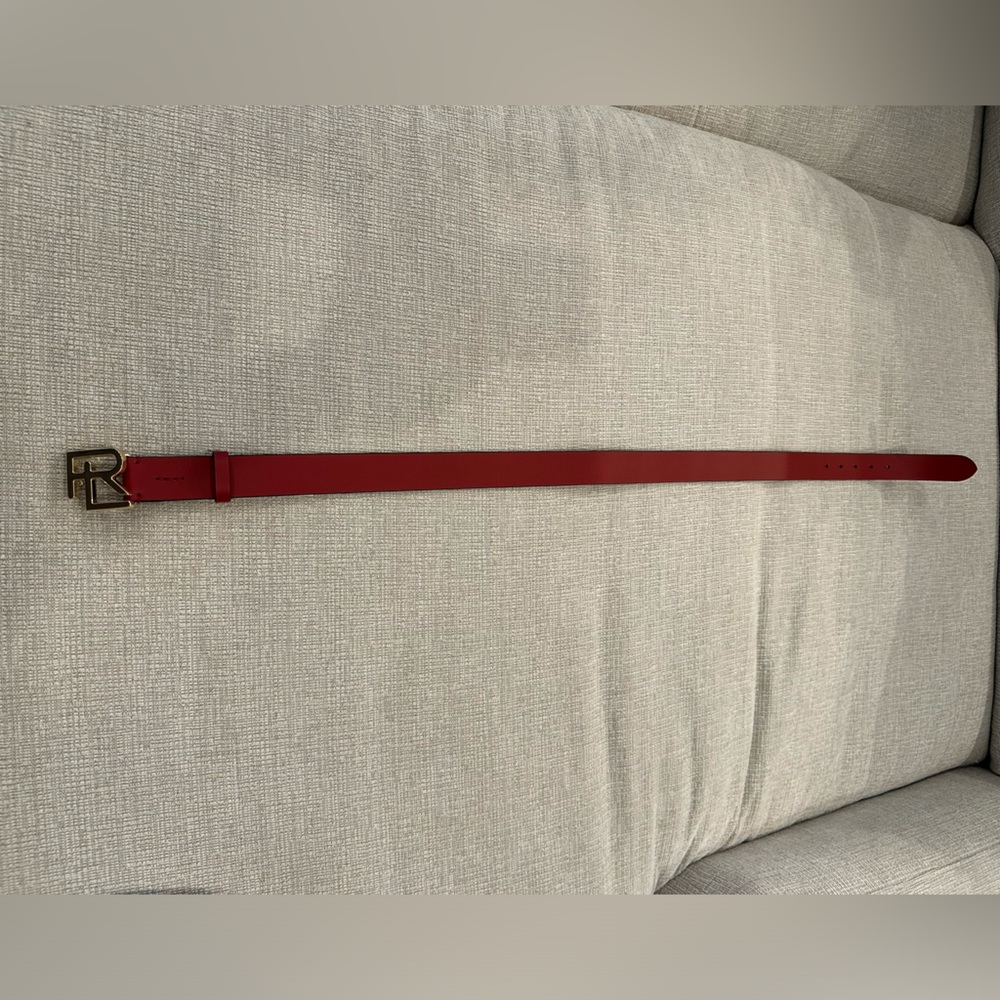Ralph Lauren red leather women’s belt. New with tags. Never worn.